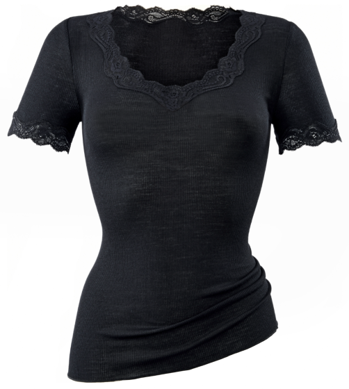 Calida Richesse Lace Top Korte Mouw Zwart