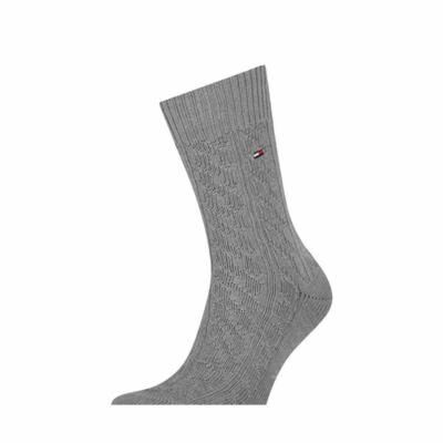 Tommy Hilfiger Men Wool Cable Sock 1P Mid Grey