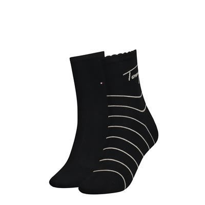 Tommy Hilfiger Tommy Breton Sock 2P Zwart