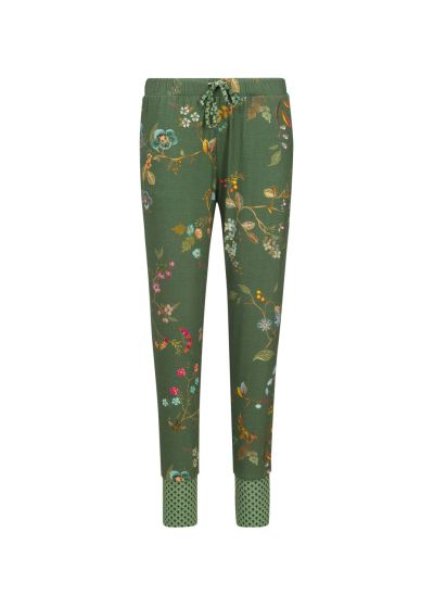 Pip Studio Bobien Kawai Flower Broek Dark Green