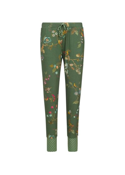 Pip Studio Bobien Kawai Flower Broek Dark Green