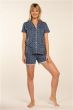 Eskimo D Florence Doorknoop Short Pyjama s/s Blauw