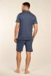 Eskimo Arno Heren Doorknoop Short Pyjama s/s Blauw