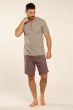 Eskimo Aston Heren Short Pyjama s/s Grijze Strepen
