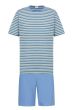 Mey Cross Stripe Short Pyjama s/s Ocean Breeze