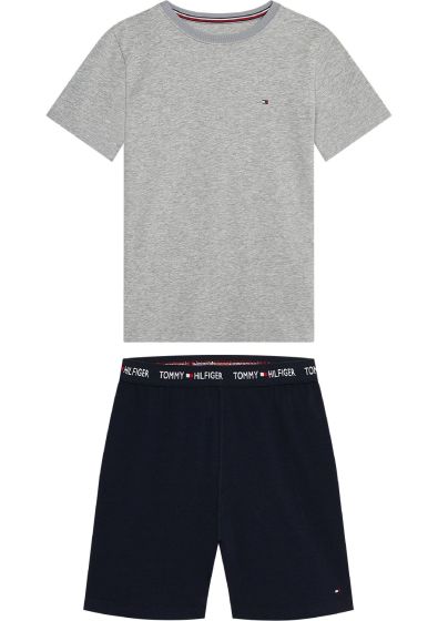 Tommy Hilfiger Boys Short Pyjama s/s Med Grey/Sky