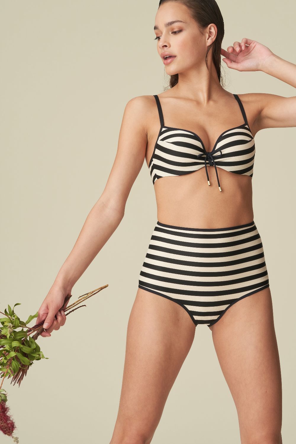 probleem plein zonsondergang Marie Jo Swim Merle Bikini Tailleslip Noir Rayure online bestellen