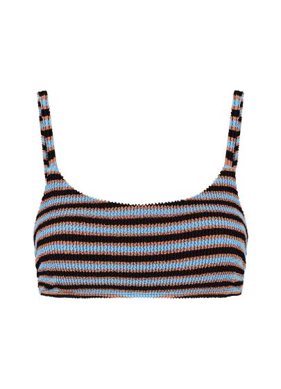 Beachlife Blue Ribbed Stripe Voorgevormde Top