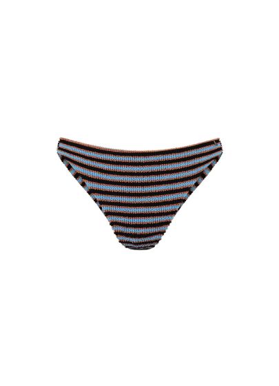 Beachlife Blue Ribbed Stripe Bikini Heupslip