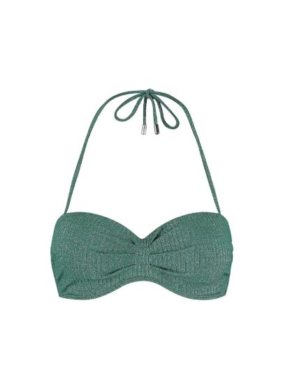Beachlife Green Glitter Voorgevor Strapless Bikini