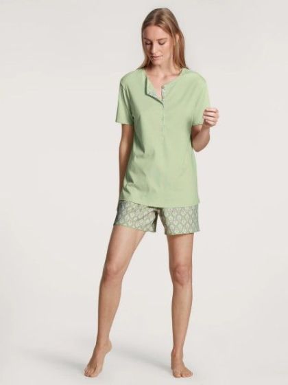 Calida Blooming Nights Short Pyjama s/s Tender Gre