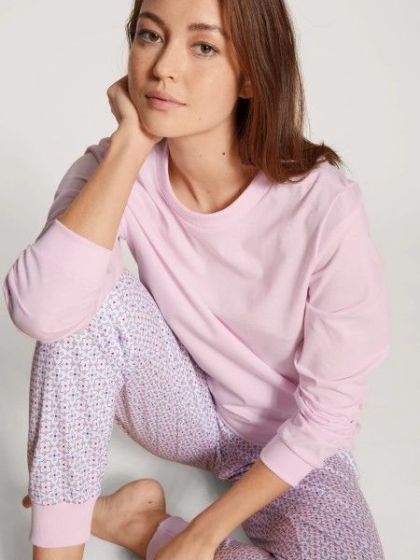 Calida Lovely Nights Pyjama Met Boord l/s Cold Ros