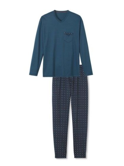 Calida Relax Imprint Pyjama l/s Saragossa Blue