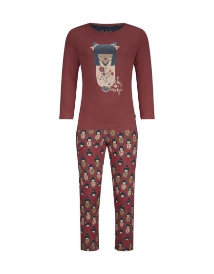 Charlie Choe Far Far East Girls Pyjama l/sFadedRed