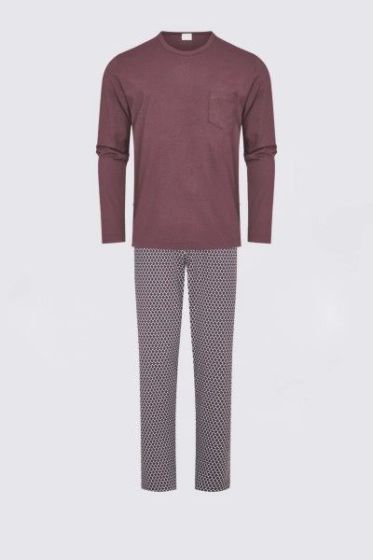 Mey Geo Pyjama l/s Oxblood