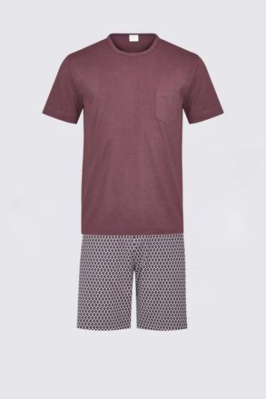 Mey Geo Short Pyjama s/s Oxblood