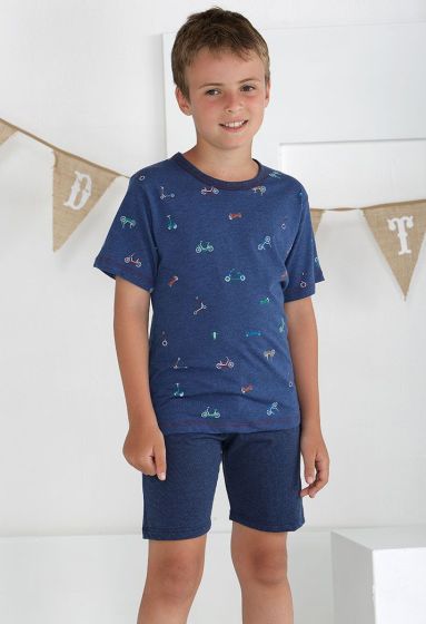 Massana Boys Short Pyjama s/s Jeans Blue