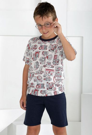 Massana Boys Short Pyjama s/s Grijs