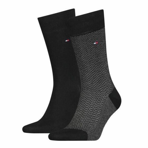 Tommy Hilfiger Men Micro Herringbone Sock 2P Black