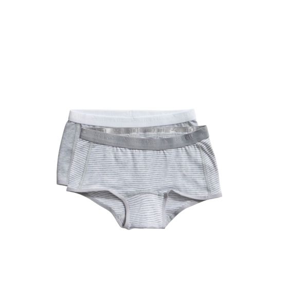 Ten Cate Basic Girls Shorts 2 Pack Stripe Grey