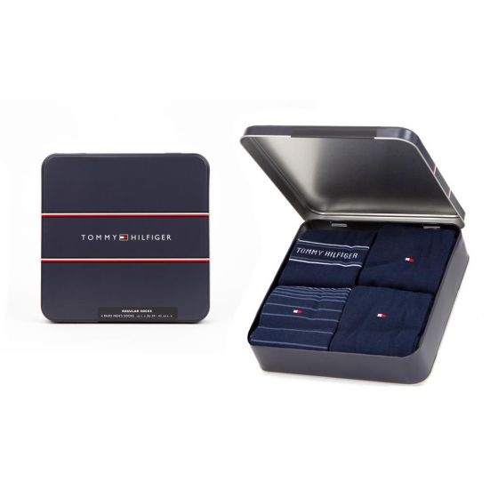 Tommy Hilfiger Sock Tin Giftbox 4P Navy