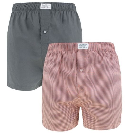 Levi's Men Gingham Check Woven Boxer 2P