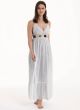 Rosa Faia Beach Crochet Flower Lang Strandkleed
