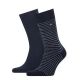 Tommy Hilfiger Men Small Stripe Sock 2P Navy/White