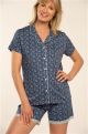 Eskimo D Florence Doorknoop Short Pyjama s/s Blauw