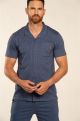 Eskimo Arno Heren Doorknoop Short Pyjama s/s Blauw