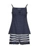 Charlie Choe Dames Open Short Pyjama Navy Stripe