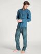 Calida Relax Imprint  Pyjama l/s Blue Lake