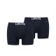 Levi's Men Solid Basic Boxer 2 Pack Navy