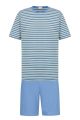 Mey Cross Stripe Short Pyjama s/s Ocean Breeze