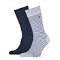 Tommy Hilfiger Men Small Stripe Sock 2P Blue
