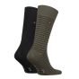 Tommy Hilfiger Men Small Stripe Sock 2P Olive